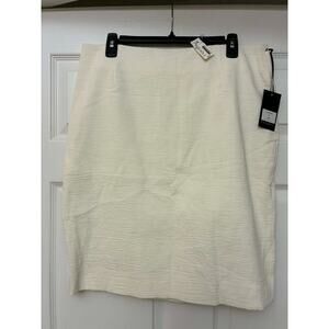 Zenobia Rita White Textured Skirt Women Size 12 NWT Career Office Midi